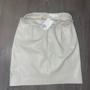 Faux Tan Leather Mini Skirt